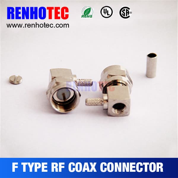 Right Angle F Plug RF Connector Electrical Coaxial F RG179